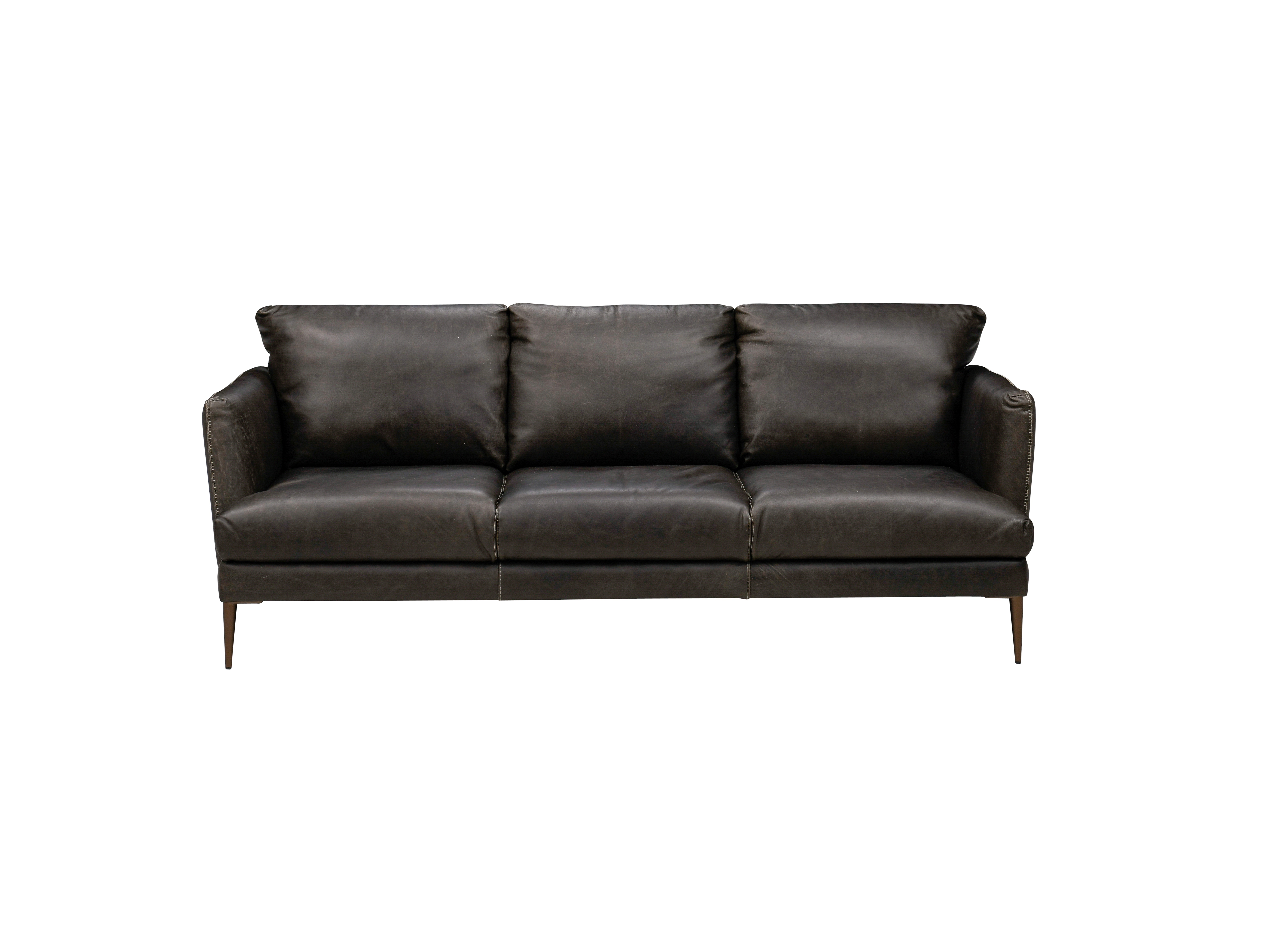 Waco Gray Leather Sofa 7494-003